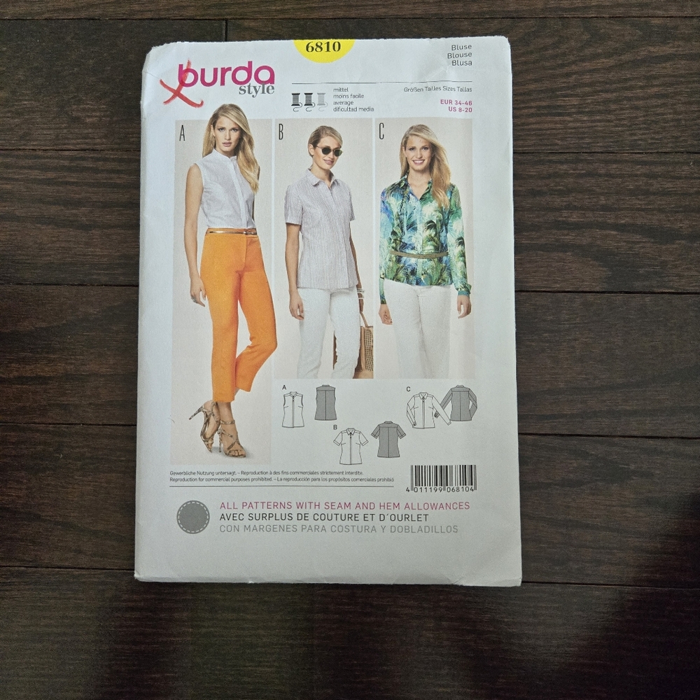 Burda Women's shirt pattern